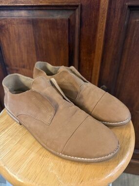 Eileen Fisher Women’s Slip-On Loafers in Tan Suede leather